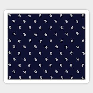 Small Paisley Bandana Style - Navy Blue and White Sticker